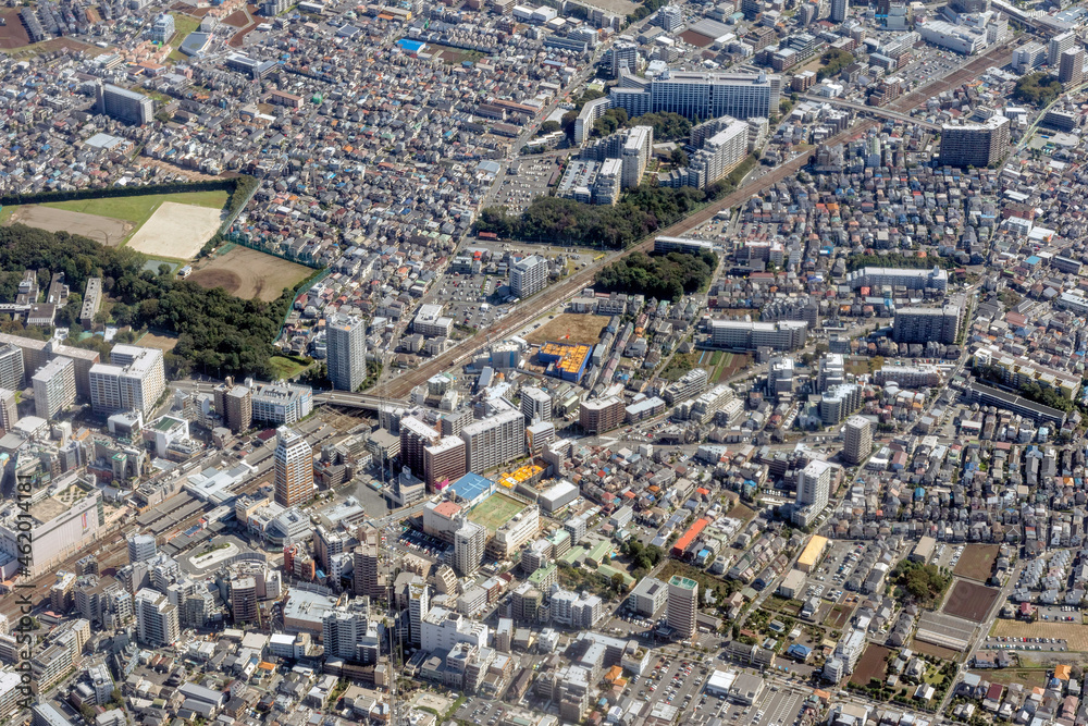 街並みの空撮